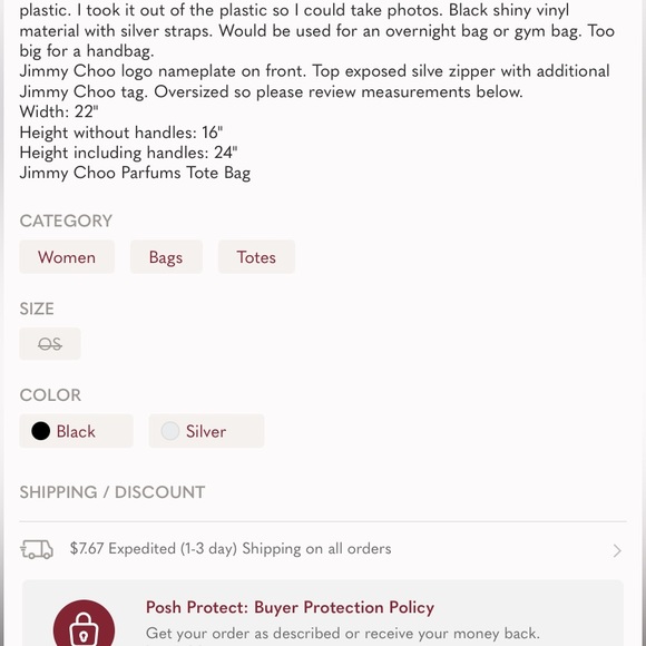 π Jimmy Choo Large Black Zipper Bag - Picture 15 of 15